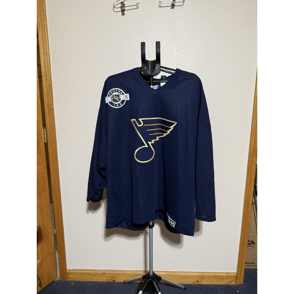 CCM St. Louis Blues NHL Center Ice Practice Jersey‎ Navy Adult XL Made Canada